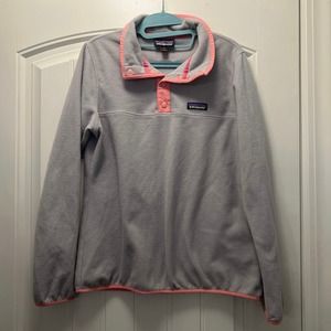 Patagonia Women’s Micro D Snap-T Fleece Lightweight Pullover Size M Gray Pink